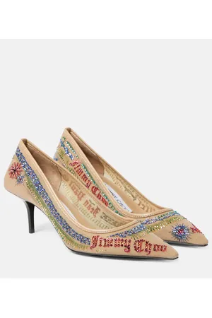 Jimmy Choo X Jean Paul Gaultier embellished mesh pumps