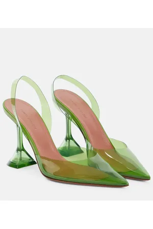 Amina Muaddi Holli Glass PVC slingback pumps