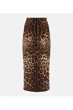 Dolce & Gabbana Leopard-print wool pencil skirt