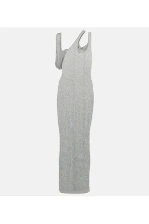 The Attico Embellished jersey midi dress