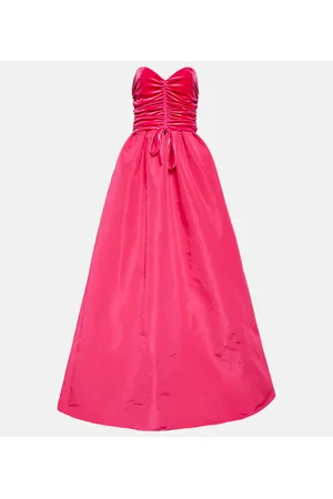 MONIQUE LHUILLIER Strapless silk gown