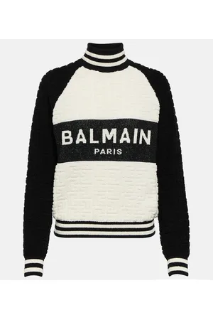 Balmain Monogram jacquard wool and cotton-blend sweater