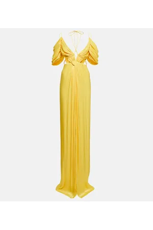 Costarellos Thalia gathered off-shoulder gown