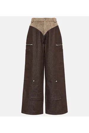 Didu High-rise wide-leg cotton cargo pants