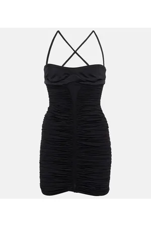 MUGLER Crossover ruched minidress