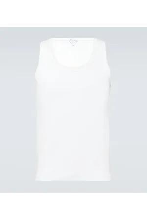 Bottega Veneta Ribbed-knit cotton-blend tank top