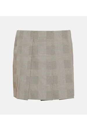 Sportmax Checked pleated miniskirt