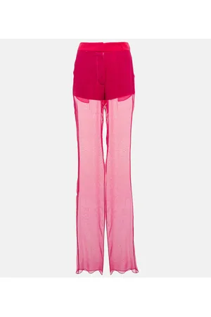 Nensi Dojaka Mid-rise wide-leg silk pants
