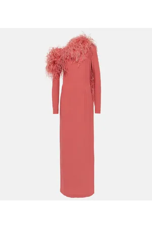 ‎Taller Marmo‎ Garbo feather-trimmed gown