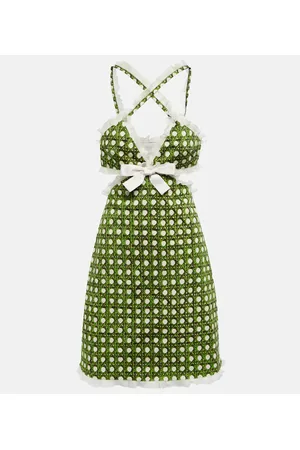 Giambattista Valli Printed gabardine cutout minidress