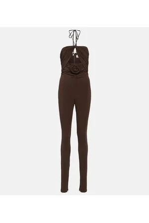 MAGDA BUTRYM Floral-appliquÃ© cutout jersey jumpsuit