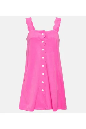 Marysia Scalloped cotton blend minidress