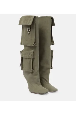 The Attico Sienna canvas knee-high boots