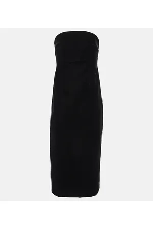 WARDROBE.NYC Strapless velvet midi dress