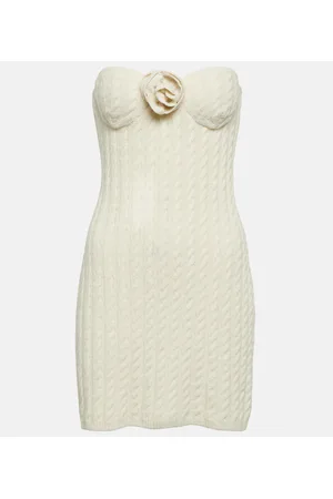 MAGDA BUTRYM Floral-appliquÃ© strapless minidress