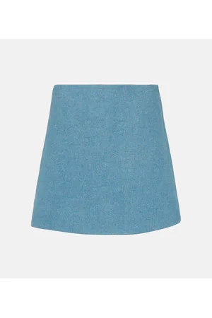 Ganni Wool-blend twill miniskirt