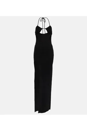OFF-WHITE Cutout ribbed-knit gown