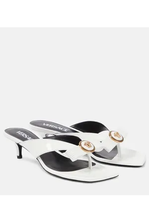 VERSACE Gianni Ribbon 45 patent leather mules