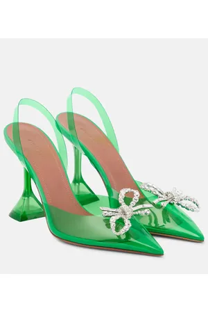 Amina Muaddi Rosie embellished PVC slingback pumps