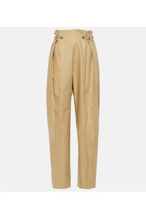 Victoria Beckham Gathered cotton straight pants