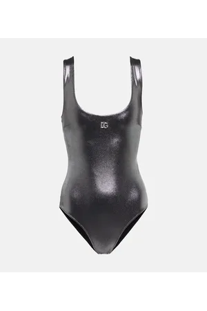 Dolce & Gabbana X Kim foiled metallic swimsuit