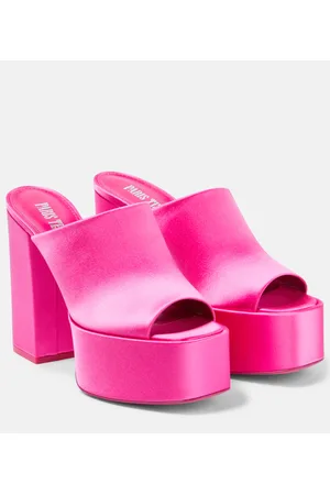 PARIS TEXAS Sasha satin platform mules