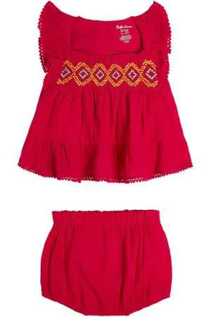 Ralph Lauren Baby cotton shirt and bloomers set