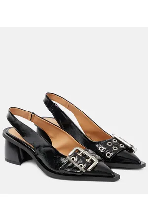 Ganni Faux leather slingback pumps