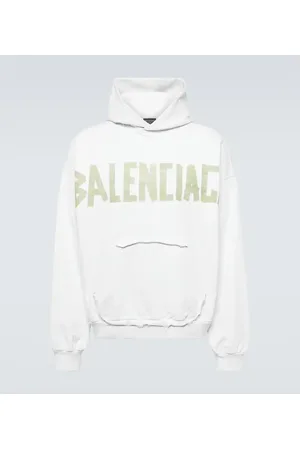 Balenciaga Tape Type Ripped cotton fleece hoodie