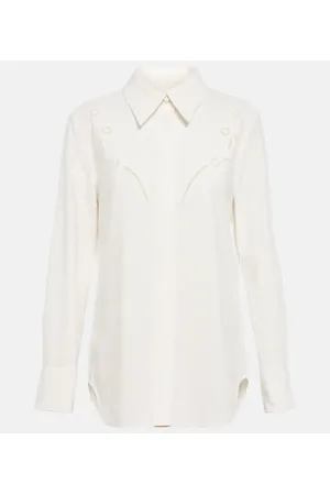 Chloé ChloÃ© Broderie anglaise crÃªpe de chine shirt