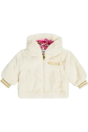 Moschino Baby hooded faux fur jacket