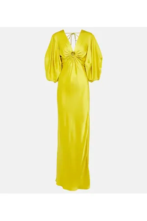 Stella McCartney Deep V-neck satin maxi dress