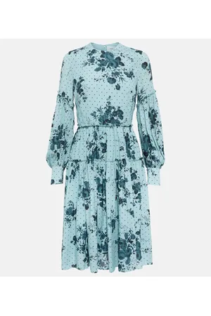 Erdem Floral tiered crÃªpe minidress