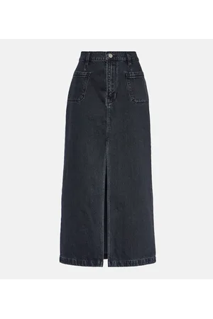 Frame Le Bardot denim midi skirt