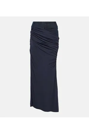 CHRISTOPHER ESBER Ruched denim maxi skirt
