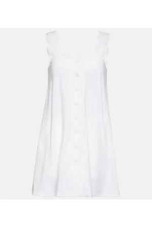 Marysia Scalloped cotton blend minidress