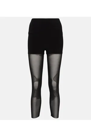 Norma Kamali Mesh-trimmed leggings