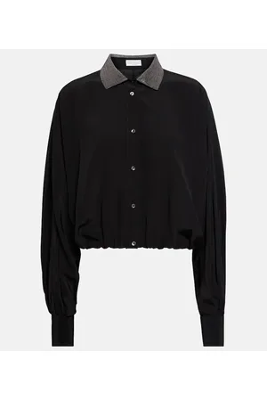 Brunello Cucinelli Embellished silk blouse