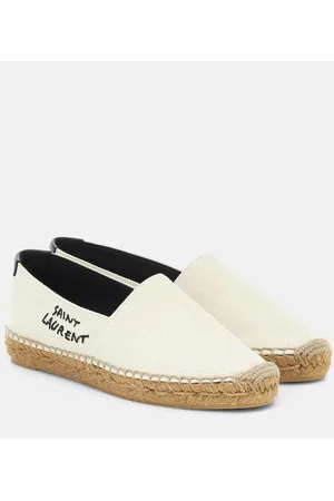 Saint Laurent Embroidered canvas espadrilles