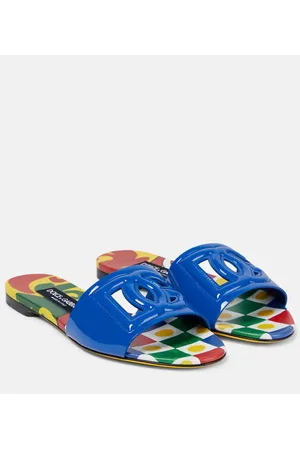 Dolce & Gabbana DG patent leather slides