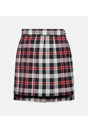 Thom Browne Pleated wool-blend miniskirt