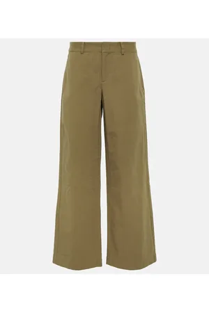 Vince High-rise cotton twill wide-leg pants