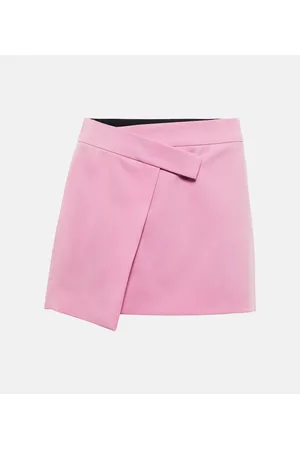 The Attico Cloe wrap wool gabardine miniskirt