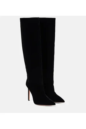Aquazzura So Matignon 105 velvet knee-high boots