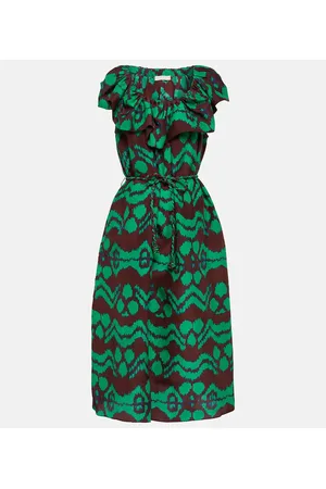 ULLA JOHNSON Anora printed silk midi dress