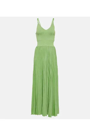 Proenza Schouler Pleated metallic knit maxi dress