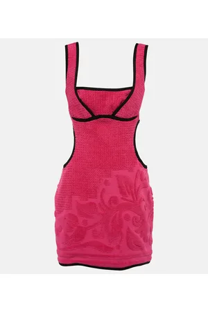 Marine Serre Jacquard cutout cotton minidress