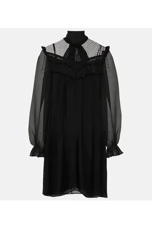 Dorothee Schumacher Lace-trimmed ruffled silk minidress