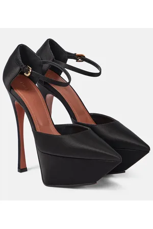 Amina Muaddi Yigit satin platform pumps