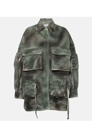 The Attico Camouflage denim cargo jacket